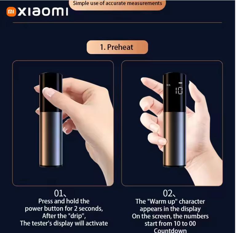 Xiaomi MIJIA Automatic Alcohol Tester Electronic Breathalyzer LED Display Portable Rechargeable Non-Contact Alcohol Test Tools