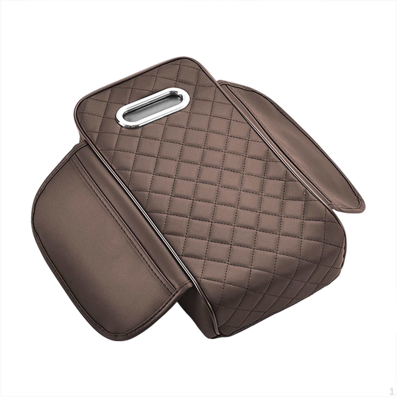 

Сумка для хранения в подлокотнике автомобиля с органайзером для салфеток для седана коричневый