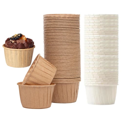 Latikaly Muffin Cups, 100-Count, Cake Molds, Baking Cups, Paper, Disposable, Peel-Off, Heat-Resistant, Waterproof, Oil-Resistant, DIY Baking Supplies