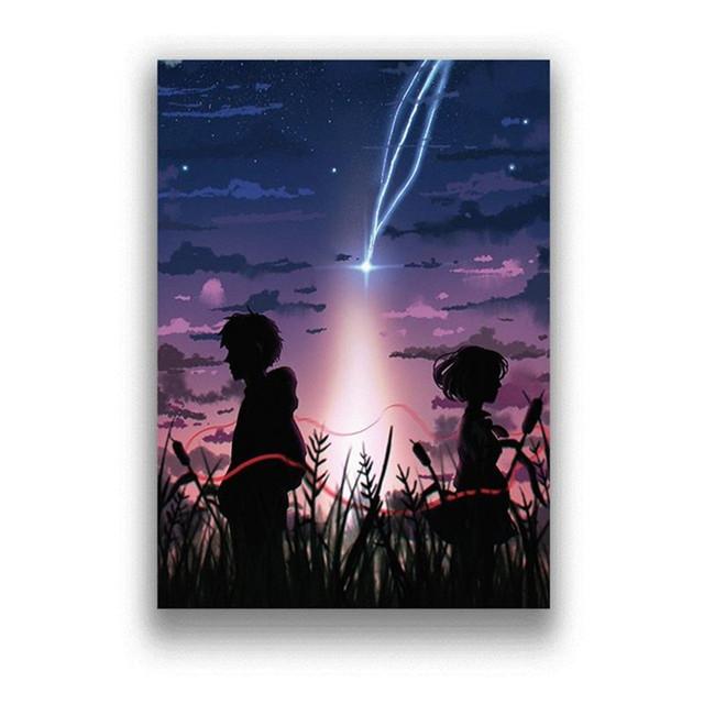 

Твоє ім я Японська манга Плакат фільму Аніме Фільм Картина на полотні Настінне мистецтво Проста анімація Плакат Домашній декор Картина 21x30 No Frame