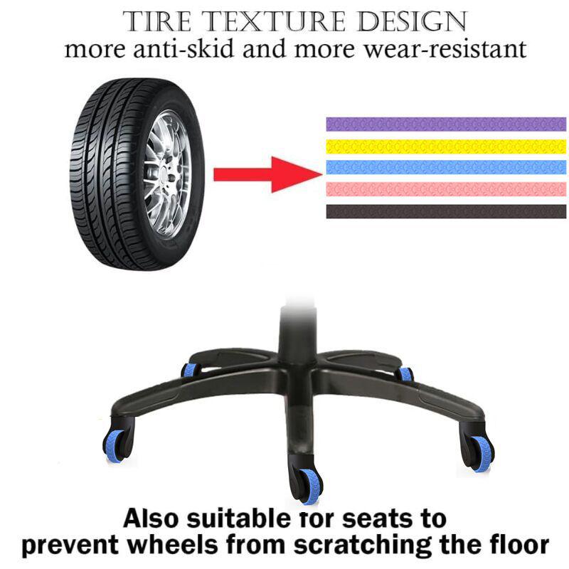 Kesilebilir Sessiz Tekerlek Silikon Koruyucu Kılıf - Valizler ve Sandalyeler İçin Aşınmaya Dayanıklı Ses Azaltma