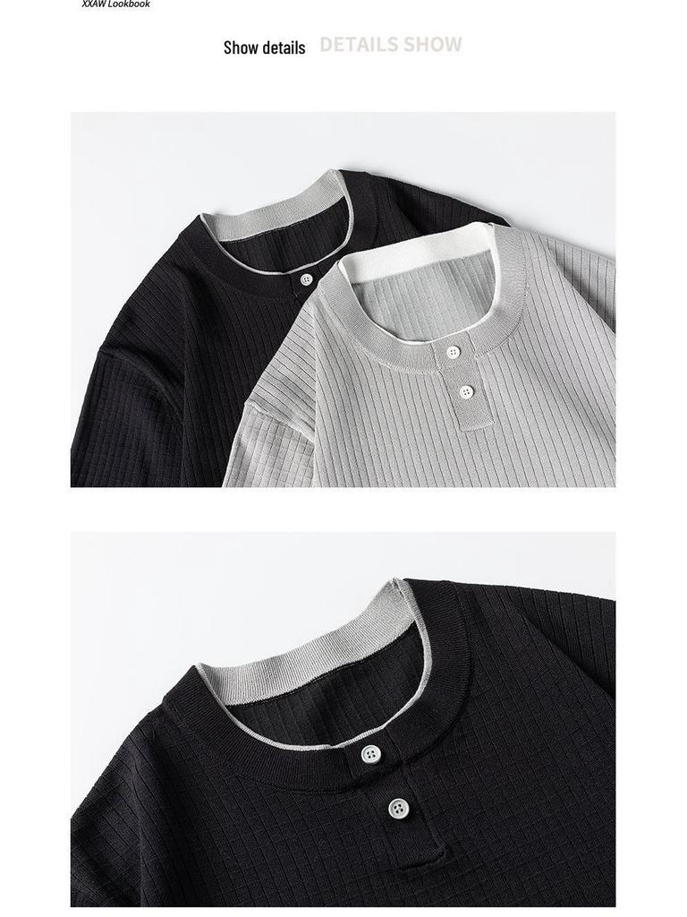 2026 Japanese Style Men's Short Sleeve Knit Top: Trendy, Versatile, Summer Essential