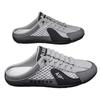 Slippers Men's Summer Outer Wear Breathable Mesh One Pedal Half Support Heelless Casual Beach Sandals Source