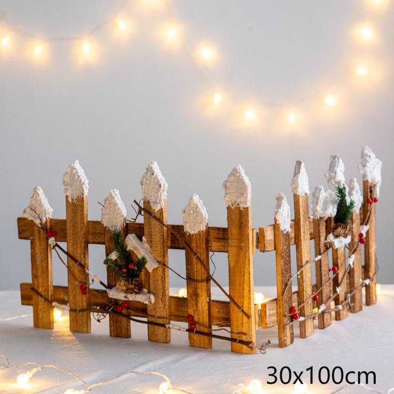 Luminous Wooden Cabin Christmas Decoration Ornament for Shopping Mall Windows