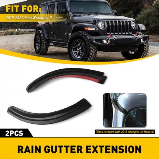 Water Rain Gutter Extension For 2007-17/2018-21 Jeep Wrangler JL JK Quality B