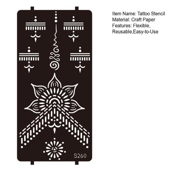 Yousheng Reusable Indian Henna Tattoo Stencils, Mehndi Hand Painting Templates, DIY Flower Pattern for Body Art, Festival Makeup