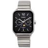 Casio Standard Moon Phase Analog Men's Watch MTP-M305D-1AV, Metal Band, Black