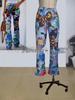 2023 Plus Size European & American Butterfly Faux Denim Micro-flare Pants