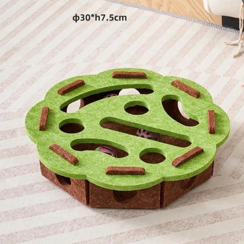 Cat Play Felt Box - Self-Entertainment Maze Toy with Scratching Board Durable Non-Shedding Fun for Bored Cats & Kittens