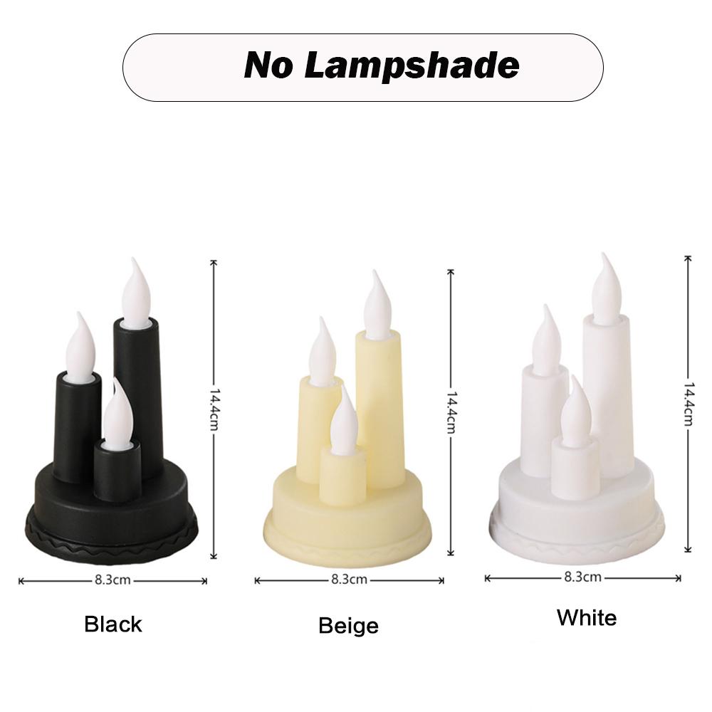 3 in 1 LED Flameless Electric Candles Light Battery Power White Beige Black Acrylic LED Taper Candles Holiday Party Home Decor