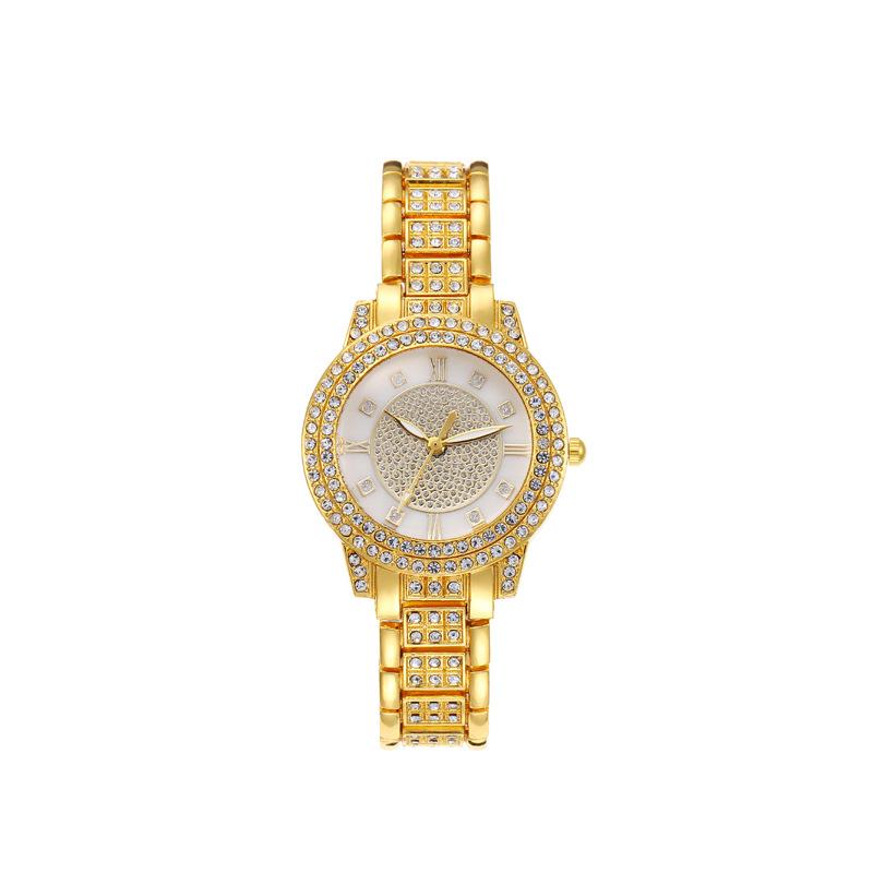 

Женские кварцевые часы с бриллиантами - Точный механизм, Элегантный дизайн, Повседневные часы золотой