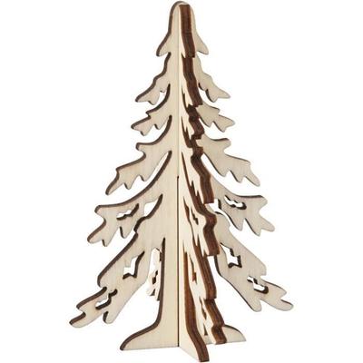 Decorative Object - Wooden Christmas Tree - 12.5 X 8.5 Cm - White - Mixed