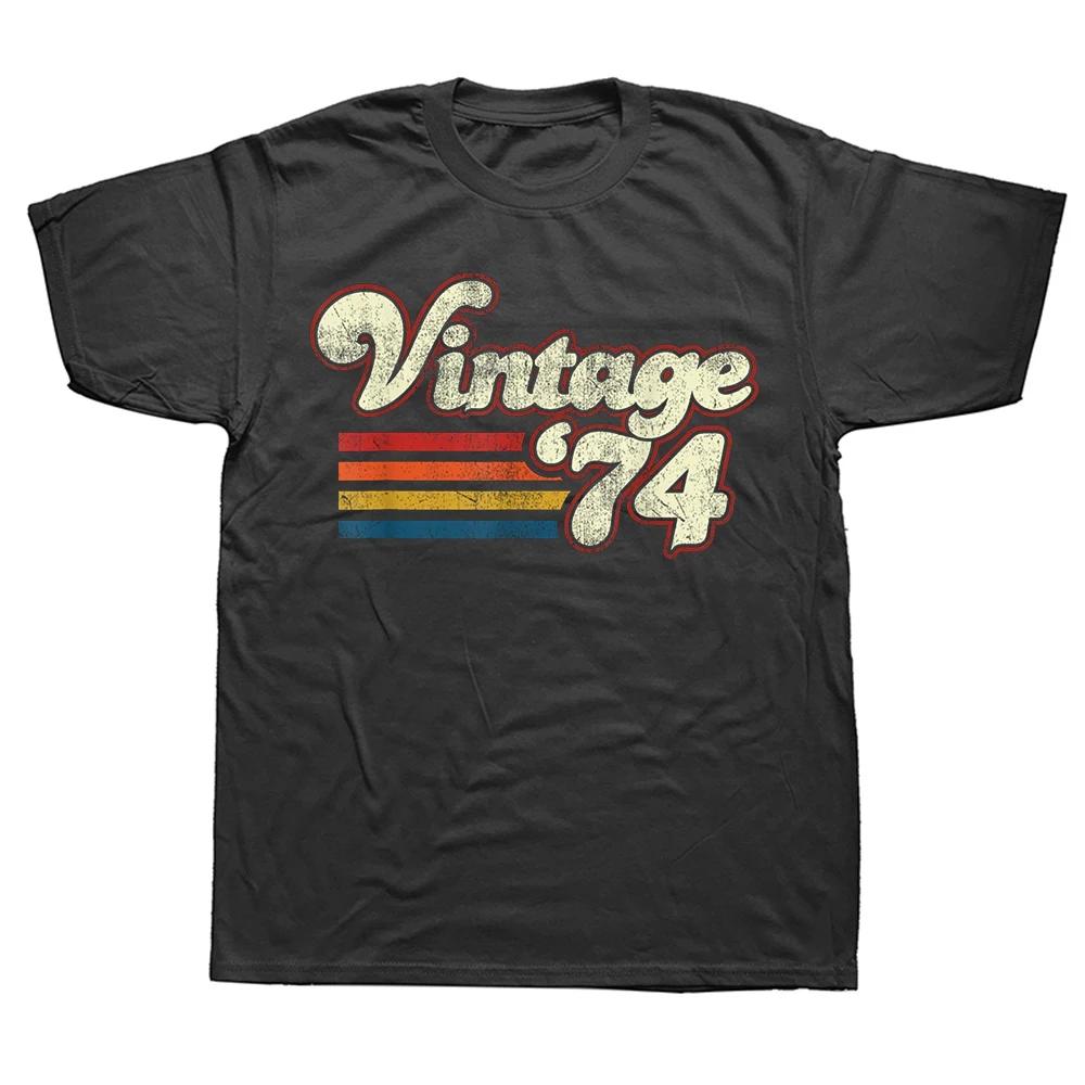 Unisex 50 år gammel Vintage 1974 50-års bursdag Unisex T-skjorte for kvinner Kone Ektemann B-Day Presents Ordtak Sitat Grafisk T-skjorte
