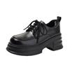 Damen 2025 Frühling Britischer Stil Dicksohlige Lackleder Plateau-Loafer, Höhenverstärkende Vielseitige Schnürschuhe