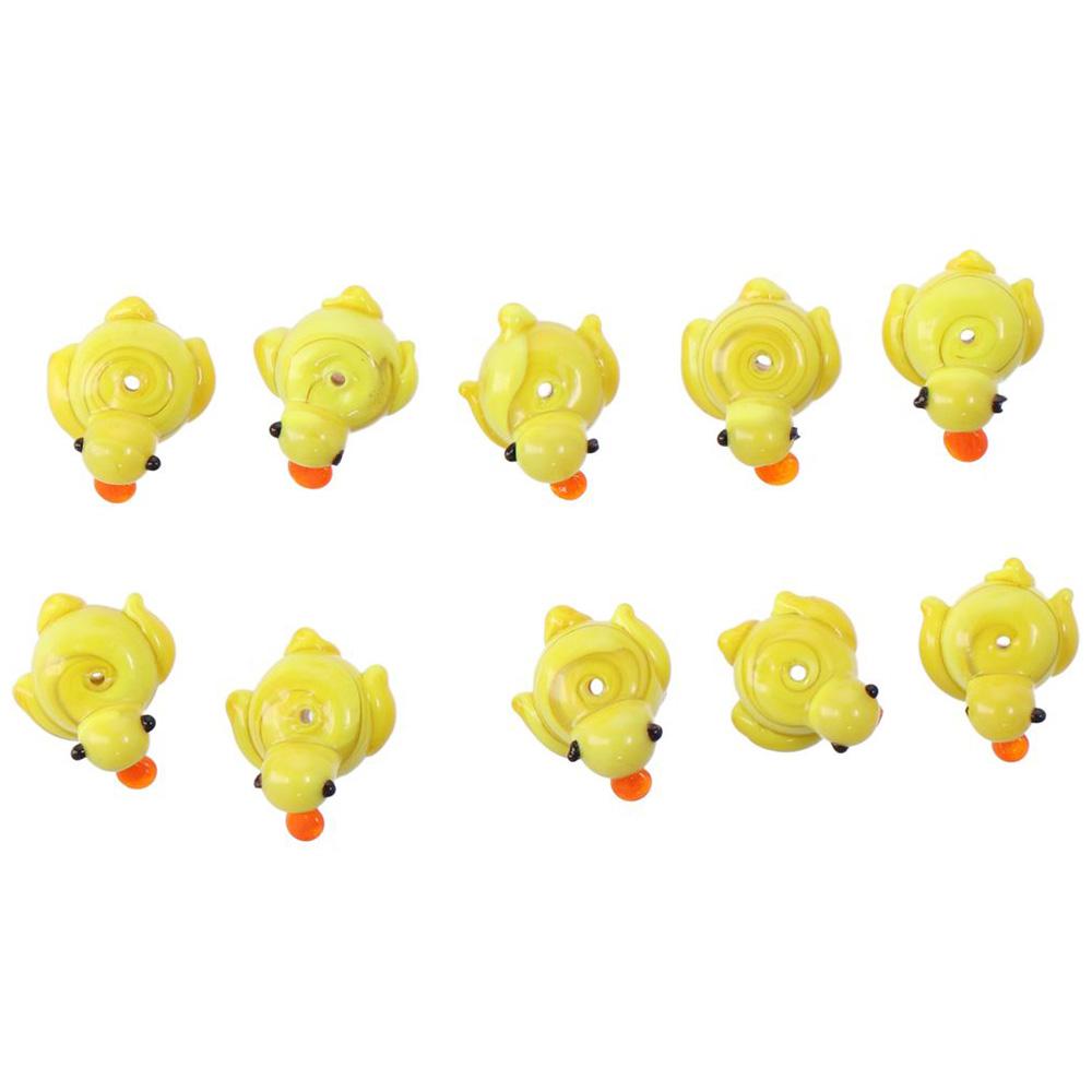 Glass Loose Spacer Beads Duck Duck Bracelet Beads Cute Lampwork Glass Beads  For Jewelry Making