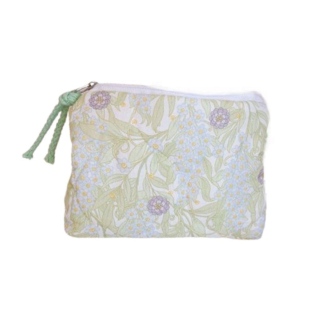 Makeup Bag Fragmented Flower Cosmetic Pouch Large Capacity Cotton Card Pouch Cute Sweet Coin Purse Girl