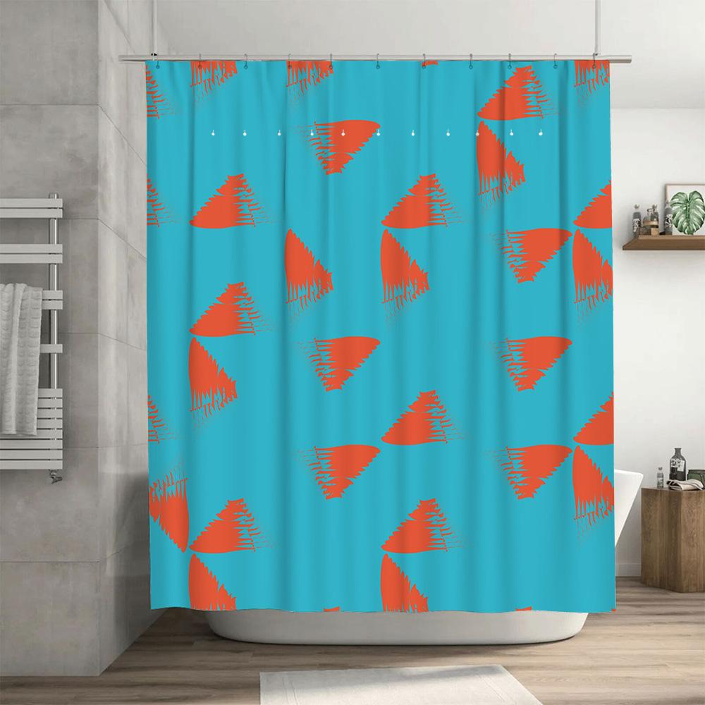 Luxury Solid Orange Shower Curtain Waterproof Bathrooms Decor Modern Home Bathroom Accessories With 12 Hooks