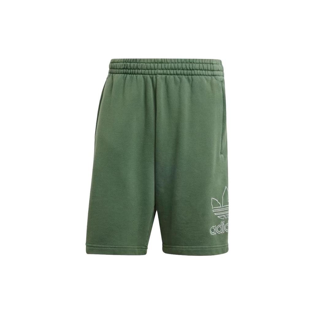 Adidas Originals Adicolor Outline Trefoil Logo Elastic Loose Straight Casual Shorts Men Shorts Green IR8004