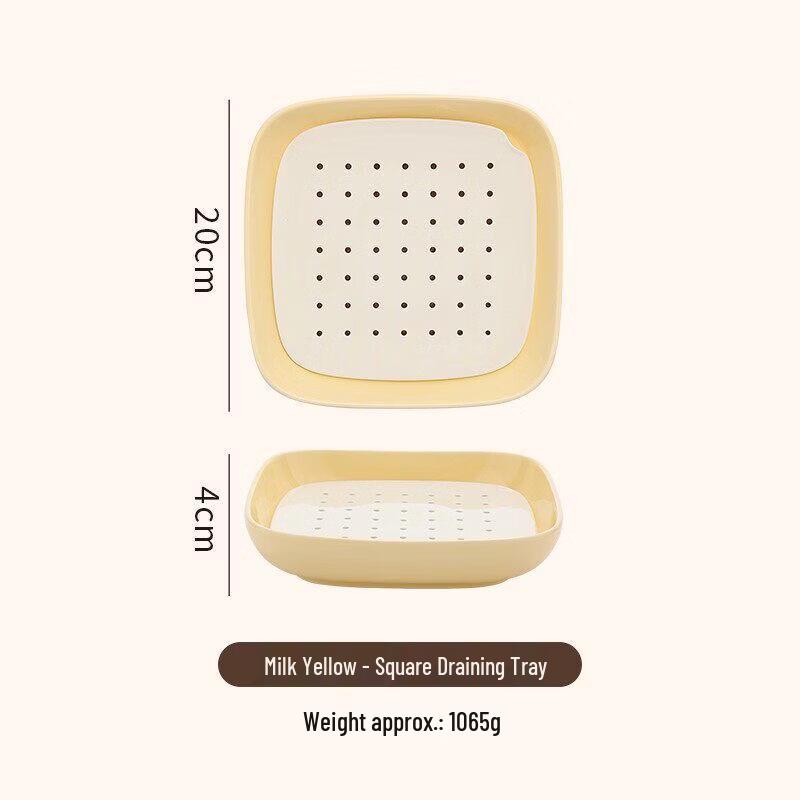 Premium Ceramic Double-Layer Dumpling Drainage Plate