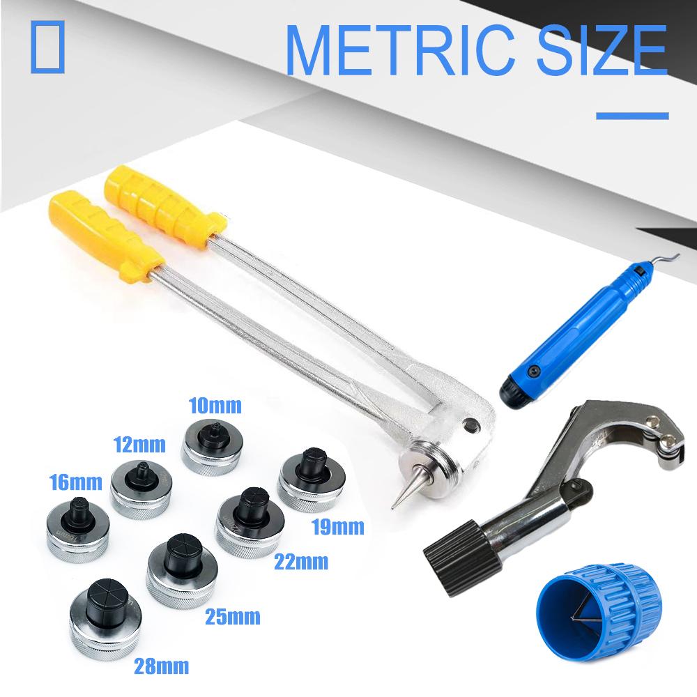 

10-28 мм Дюймовый/Метрический Ручной Расширительный Инструмент для Медных Труб Холодоснабжения Набор Инструментов для Расширения Труб Уровень Комплект Инструментов для Расширения Труб Оборудование для Ремонта ОВК