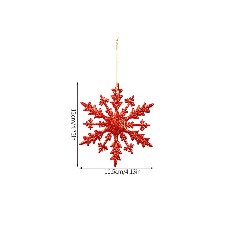 6Pcs Christmas Glitter Snowflake Ornaments, Plastic Snowflake Decorations For Christmas Tree  Year Holiday Party Decor