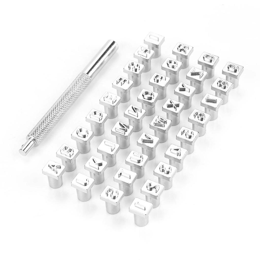 36Pcs Steel Letter Number Leather Stamper Punching Tool for   Leather Craft Printing 3mm