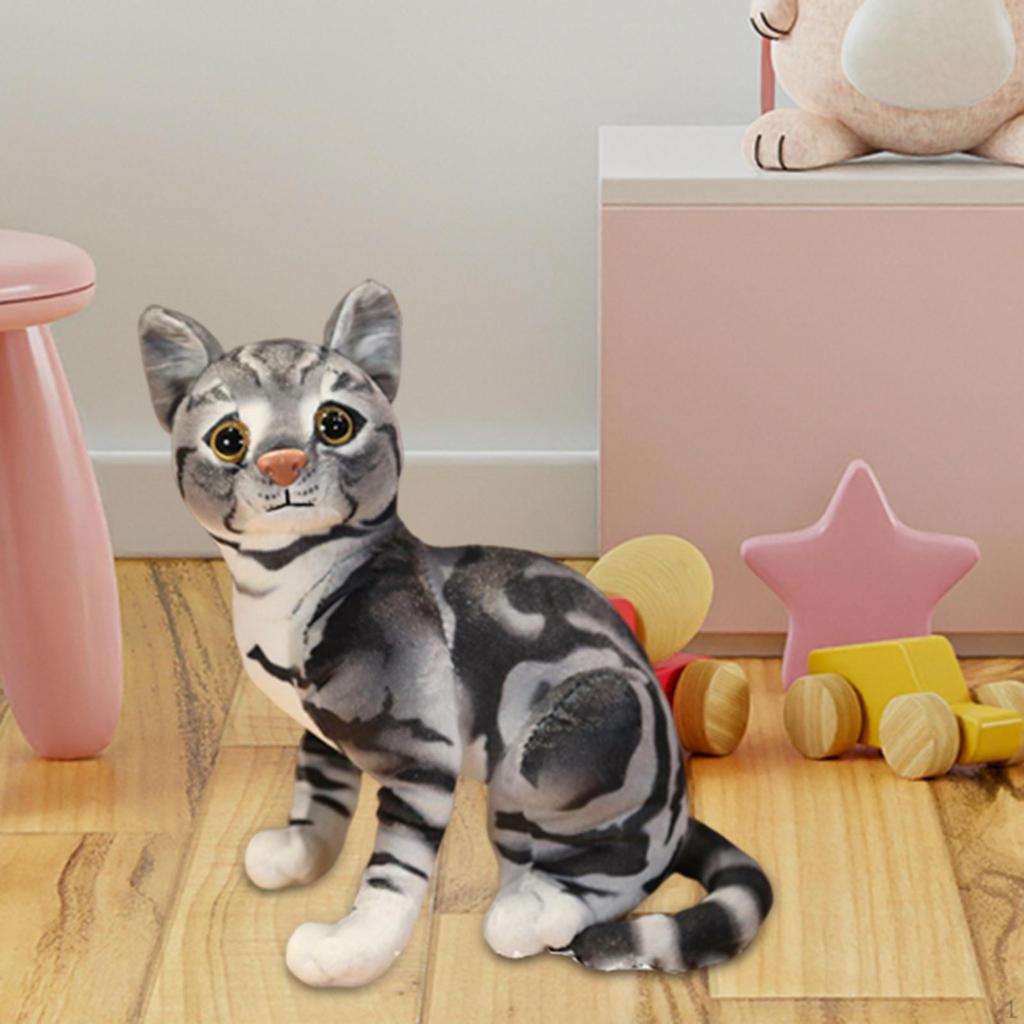 Cute Plush Toy Skin-Friendly Decoration Ornament Stuffed Cat Doll Toys for Kids Teens