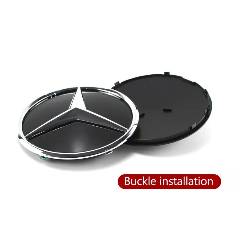 CFR1 For Benz 3d Chrome Black Star Logo Car Front Grille Emblem For Mercedes Benz W205 W212 W207 A B C E SLK GLK CLA CLS Viano GL ML