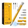 ROATEE 12-in-1 Multivulpen: Balpen, LED-lampje, Stylus, Schroevendraaiers (Plat/Kruis), Flesopener, Liniaal, Waterpas, Magneet, 360 Fidget Spinner,