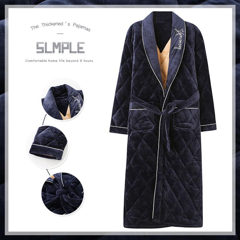 

Чоловіча дуже довга стьобана фланелева зимова піжама та флісовий халат з підкладкою L (100-140 lbs)