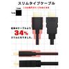 FSC HDMI Cable Slim Cable HDMI2.0 Standard High Speed Ethernet 18Gbps 4K/60p PS4/PS5 PC Monitor Compatible with Nintendo Switch Etc. (3.0m)