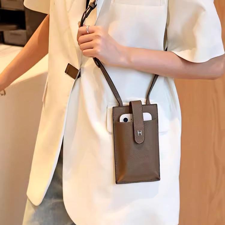 Women's Genuine Leather Crossbody Phone Bag - 2025 New Fashion Mini Textured Cowhide Shoulder Bag
