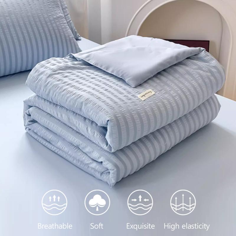 Seersucker Cool Summer Duvet Double Machine Washable Quilt Mattress Comforter Comfortable Soft Touch Mattress Cover 1pcs