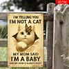 D Modern Humorous Cat Art Poster Rustic Farmhouse Metal Wall Decor Bedroom Living Room Bathroom Garden