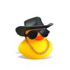1PC cute yellow duck car ornament with black cowboy hat and sunglasses, car decoration, holiday gift