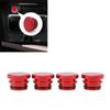 4pcs Cigarette Lighter Dustproof Plug, Universal Aluminum Car Waterproof Cigarette Lighter Cover Cap, Cigarette Lighter Socket Cap Set (Red)