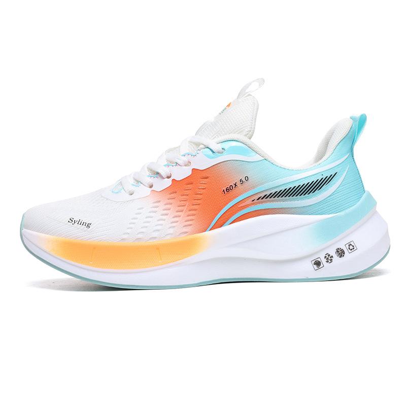Carbon plate ultra-light jaka breathable running shoes couple sports shock absorption physical test student outdoor racing male