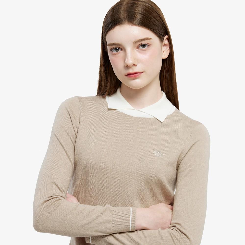 [Lacoste] Women's Contrast Collar Sweater AF814E-55N02S