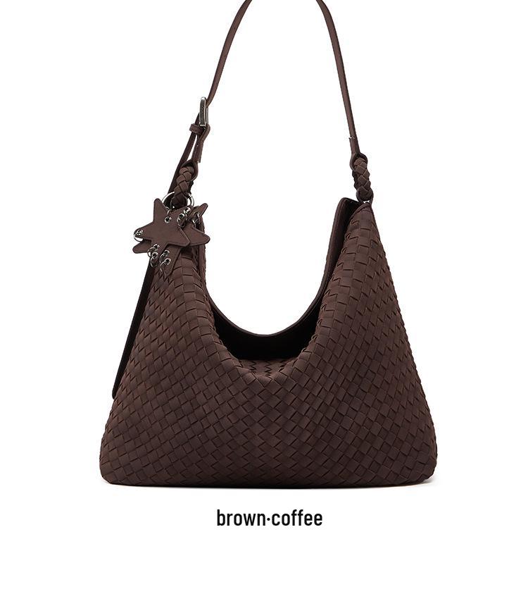 2025 Autumn/Winter Large Capacity Woven Vintage Shoulder Tote