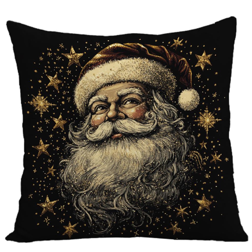 

Трансграничная рождественская наволочка с мультяшным принтом Санта-Клауса и снеговика для дивана 45*45cm (no insert)