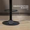 Bar Stools Set of 2 Pieces with Adjustable Height, in Steel and Polyester, 47.5x57.5x95-116 cm, Brown