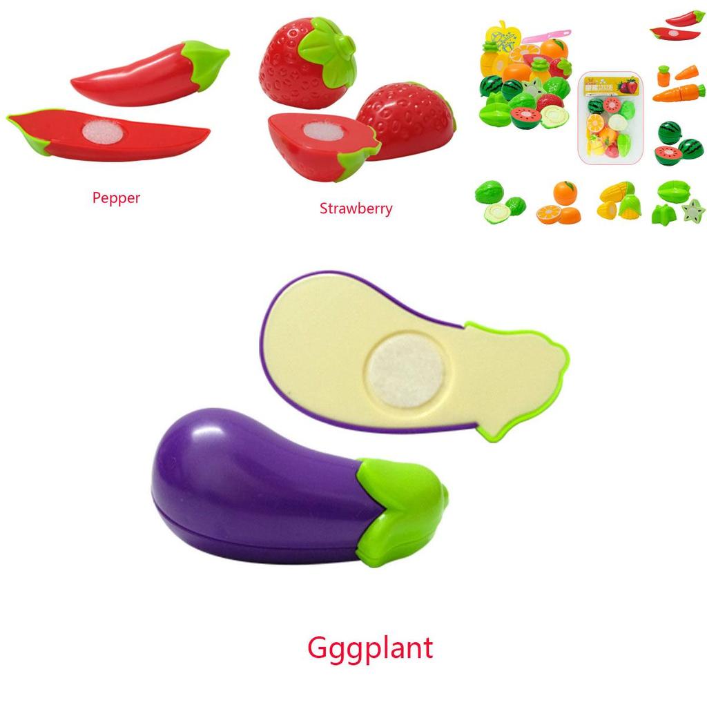Vibrant Kid Pretend Role Play Kitchen Fruit Vegetable Food Toy Cutting Set Children Gift