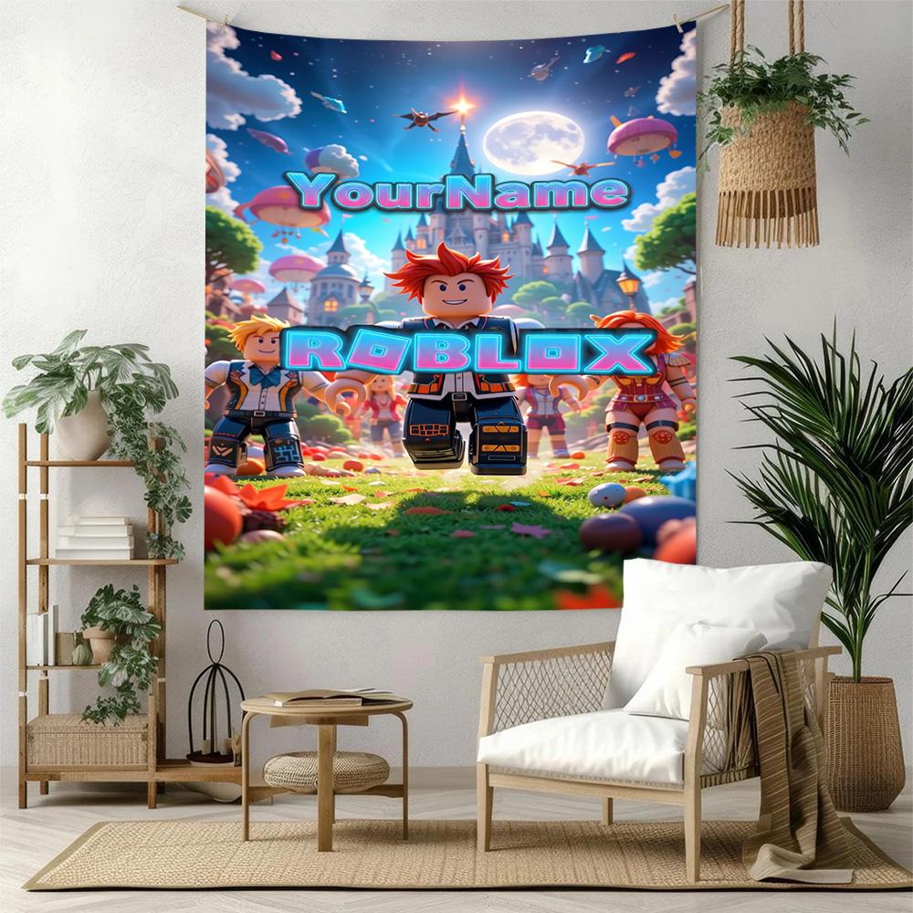 Roblox Personalizat Numele Tău Decor de Perete Tapiserie Artă Pentru Comemorare Animale de Companie Zi de Naștere Petrecere de Nuntă Fundal Cadou de Familie
