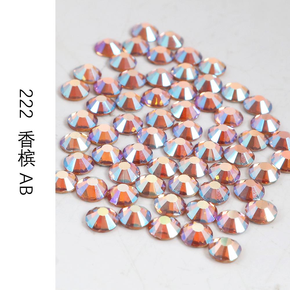 Ss3-Ss30 Strass Ab Colorés Verre Fond Plat Strass Diamant Cristal Coloré Rond Autocollant Manucure Diy Diamant