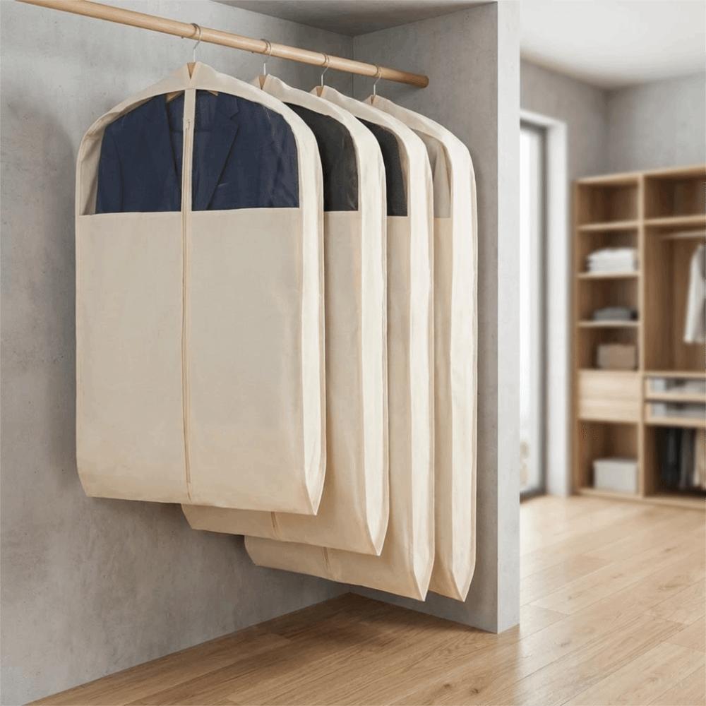 Cotton Linen Clothes Dust Cover Visible Suit Coat Dress Cover Suit Cover Storage Bag Women