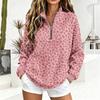 קפוצ'ון סווטשירט לנשים עם הדפס נמר - בטנה מלאה ושרוולים ארוכים