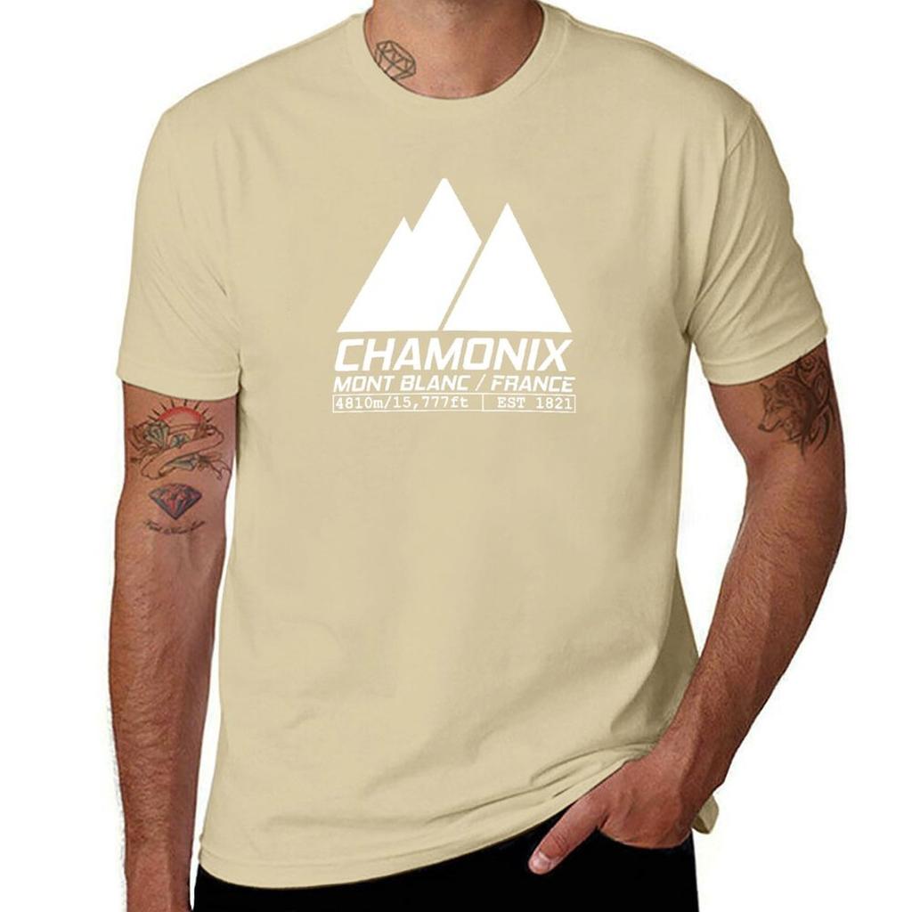 Chamonix France Ski Resort Mont Blanc Skiing T-Shirt Animal Prinfor Boys Blouse Tops Graphics Mens Clothing