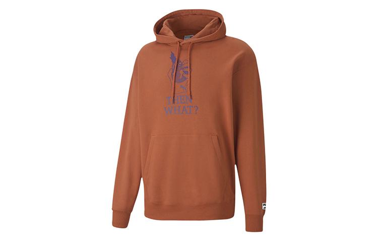 PUMA Downtown Sweatshirts Men s Reddish Umber Hooded Moderate Regular 599303-26 L