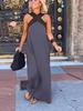 2026 Cross-Border European American Fashion Patchwork Strapless Halterneck Vacation Dress