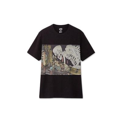 Uniqlo Utagawa Kuniyoshi Koszulka z nadrukiem Unisex Czarna 425625-09